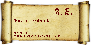 Nusser Róbert névjegykártya